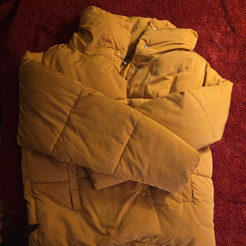 Free People Mustard Puffer Jacket